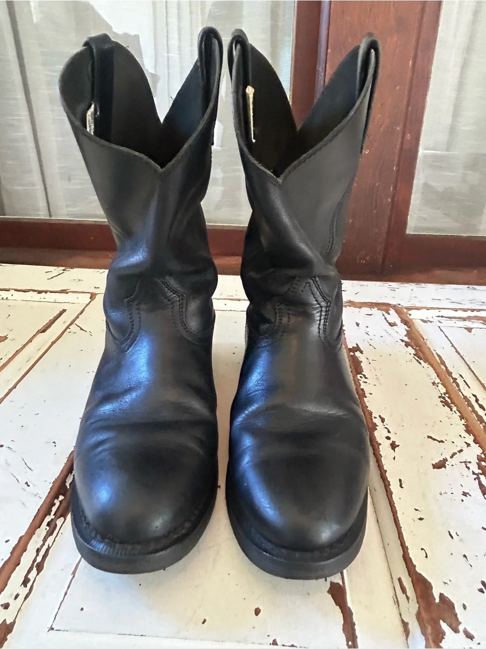 ROCKY Warden Pull-On Wellington Leather Boot, Black, Size 11.5W